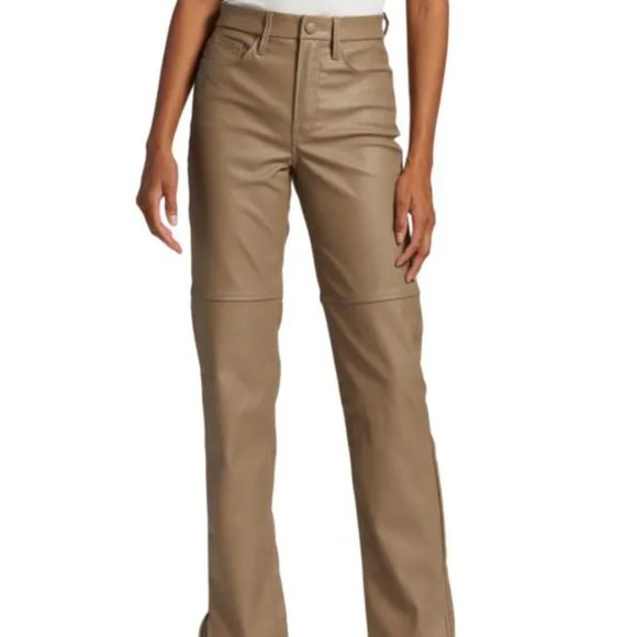 Good American Better Than Leather Good Boy Faux Leather Pants Warm Caramel Size4 - Picture 1 of 2